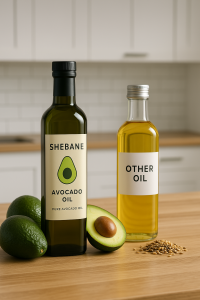 avocado oil vs olive oil, best cooking oil, healthy oil alternative cold-pressed avocado oil, Shebane oil, oil for high heat cooking is avocado oil better than olive oil, healthiest oil for frying and salads, why choose avocado oil over olive oil